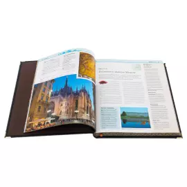 Книга в кожаном переплёте "Лучшие блюда и рестораны мира" в коробе