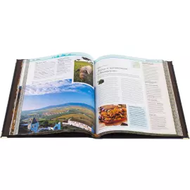 Книга в кожаном переплёте "Лучшие блюда и рестораны мира" в коробе