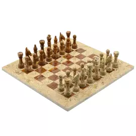 Шахматы из ракушечника и коричневого оникса "Классика"