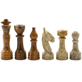 Шахматы из ракушечника и коричневого оникса "Классика"