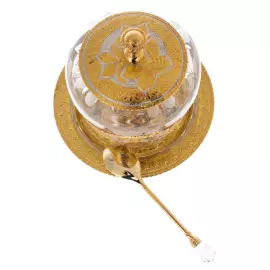 Медовница "Букет" на тарелочке, малая, Златоуст