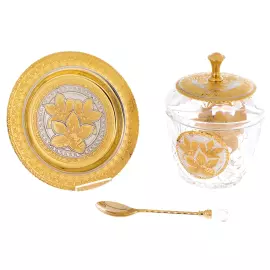Медовница "Букет" на тарелочке, малая, Златоуст