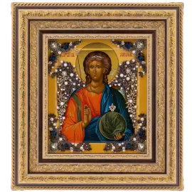 Икона масляная "Архангел Михаил" с сусальным золочением