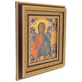 Икона масляная "Архангел Михаил" с сусальным золочением