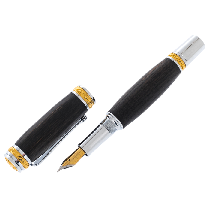 Fountain pen made of stained oak "President" in a case