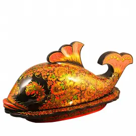 Блюдо для рыбы "Рыбник" хохлома