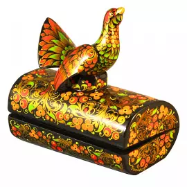 Шкатулка "На лесной поляне" хохлома