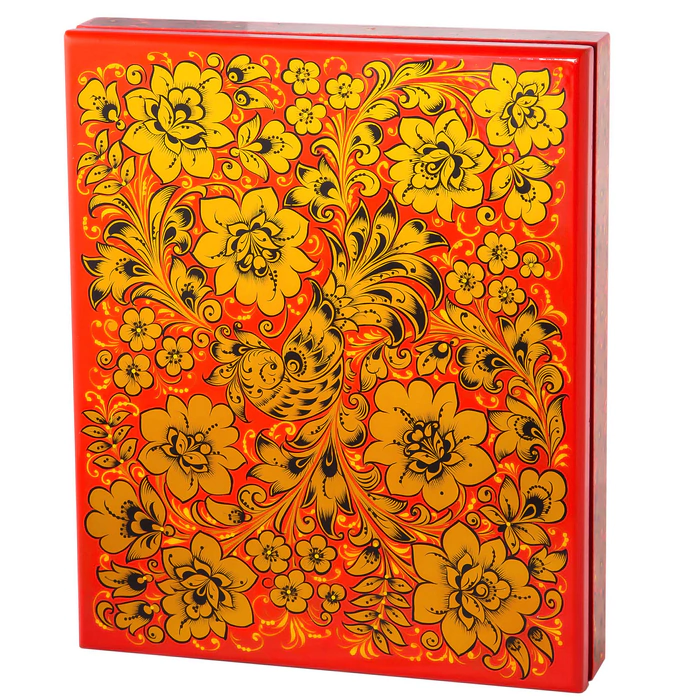 Gift box with photo frame, Khokhloma