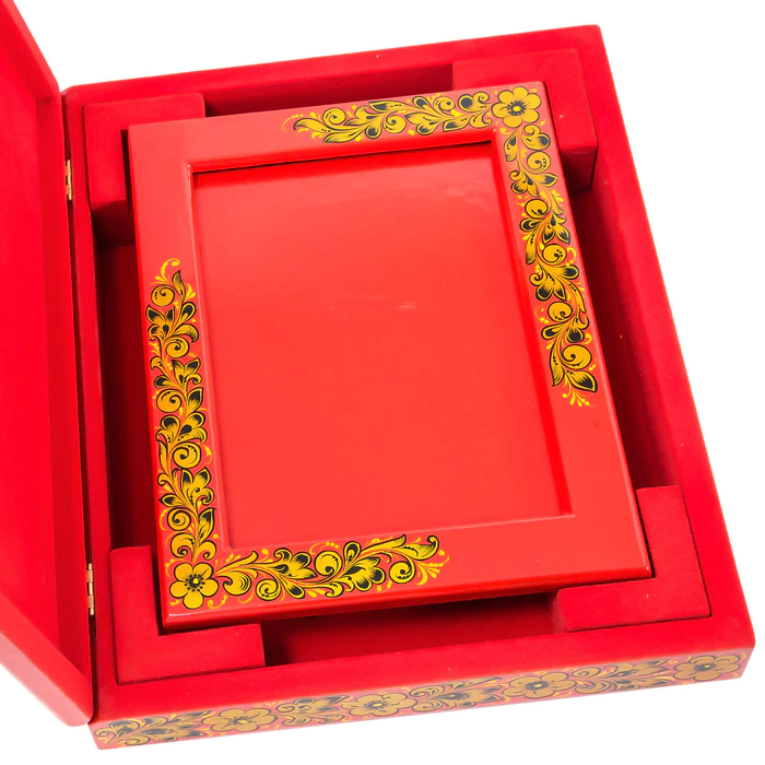 Gift box with photo frame, Khokhloma