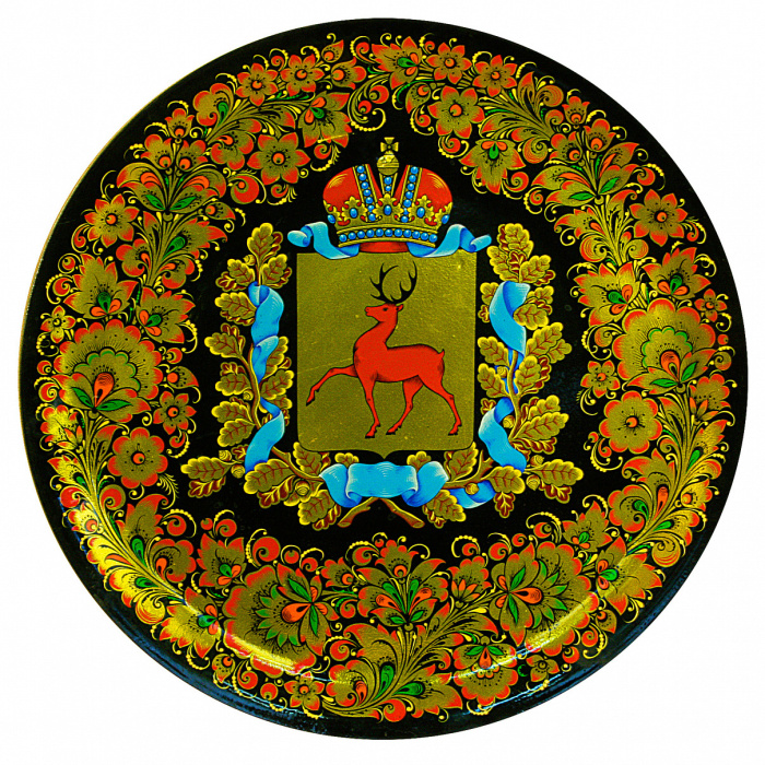 Plate-panel "Coat of Arms of N.Novgorod" by Khokhloma