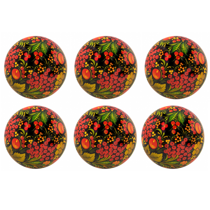 Set of Christmas tree toys "Ball" by Khokhloma