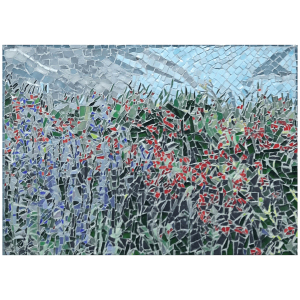 Author's mosaic painting "Steppe flowers"