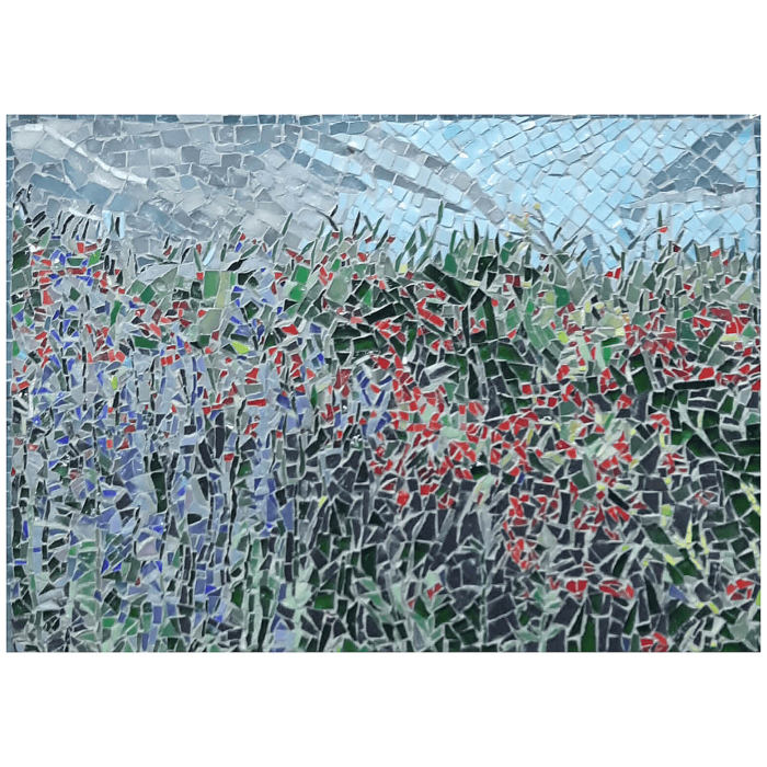 Author's mosaic painting "Steppe flowers"