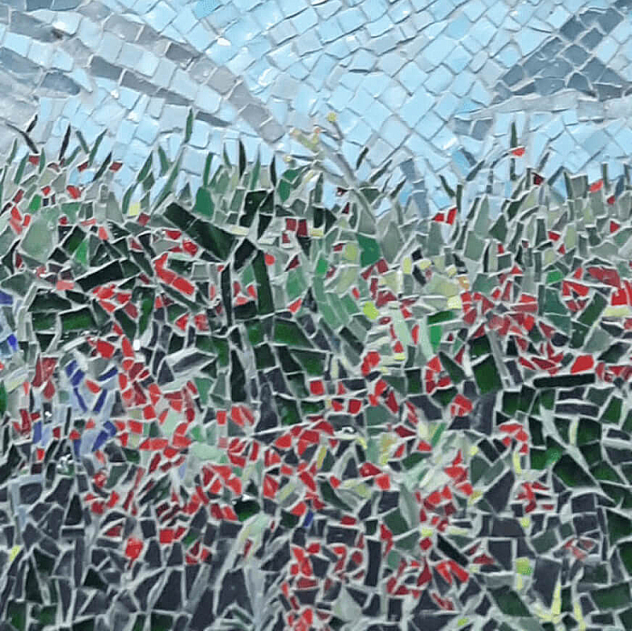 Author's mosaic painting "Steppe flowers"