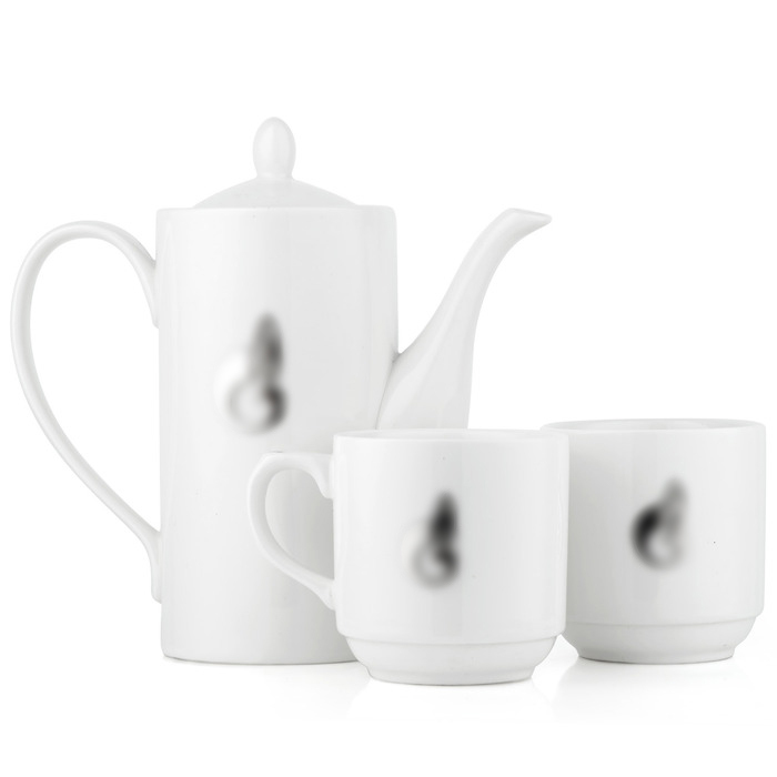 Porcelain tea set for 2 persons "Gazprom"