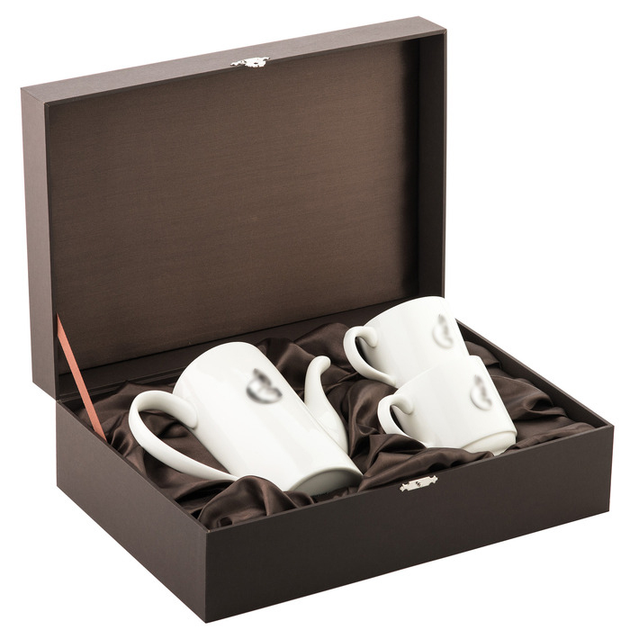 Porcelain tea set for 2 persons "Gazprom"