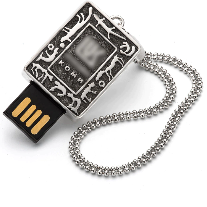 Silver Lukoil flash drive