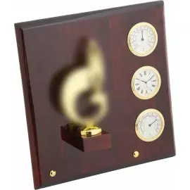 Placard "Symbol of gas" (clock, thermometer. hygrometer) gold