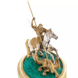 Статуэтка с малахитом "Георгий Победоносец" Златоуст