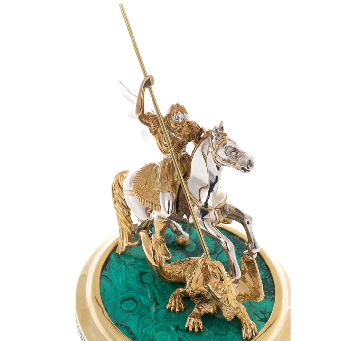 Statuette with malachite "George the Victorious" Chrysostom