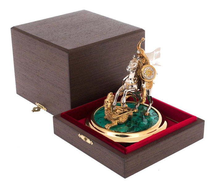 Statuette with malachite "George the Victorious" Chrysostom