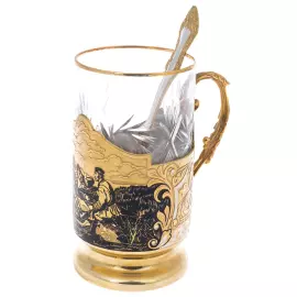 Подстаканник "Охотники на привале" Златоуст