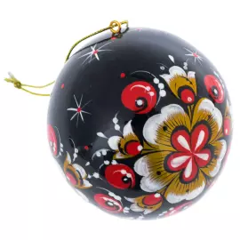 Набор елочных игрушек "Новогодний" в музыкальной коробке, Хохлома