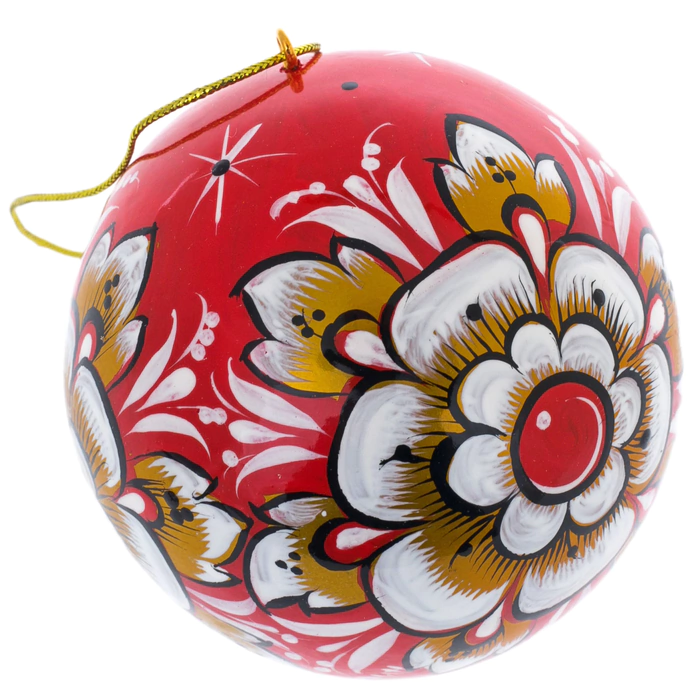 New Year's set of Christmas toys in a music box, Khokhloma