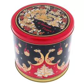 Набор елочных игрушек "Новогодний" в музыкальной коробке, Хохлома