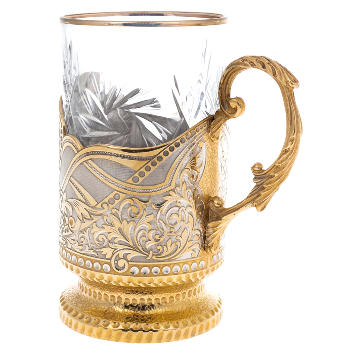 Cup holder "Coat of Arms of the Russian Federation. Tricolor with enamel, Zlatoust