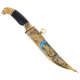 Нож подарочный "Рычащий лев" Златоуст