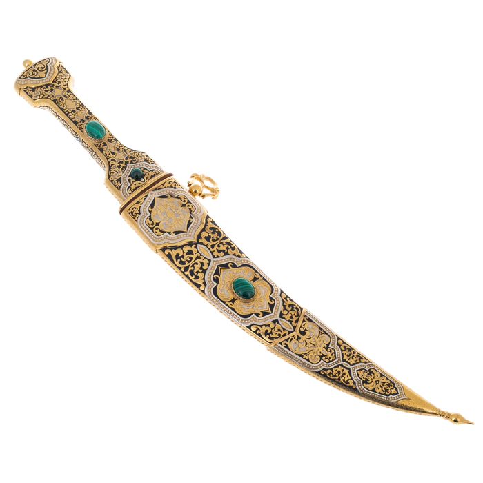 Gift knife "Sultan. Vostok" with malachite, Zlatoust