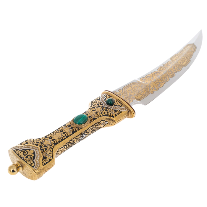 Gift knife "Sultan. Vostok" with malachite, Zlatoust