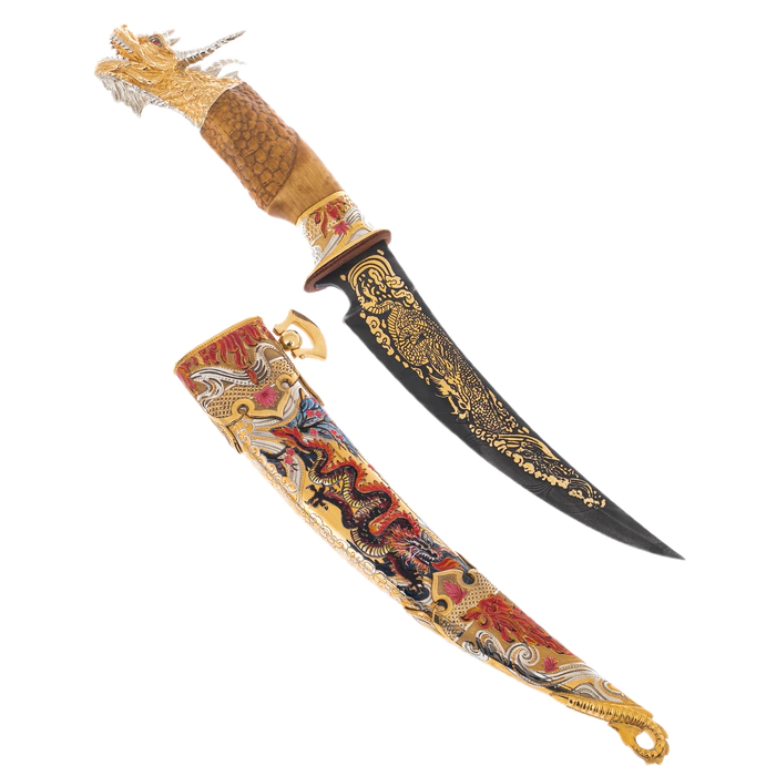 Gift knife made of Damascus steel "Sultan. The Eastern Dragon" Zlatoust