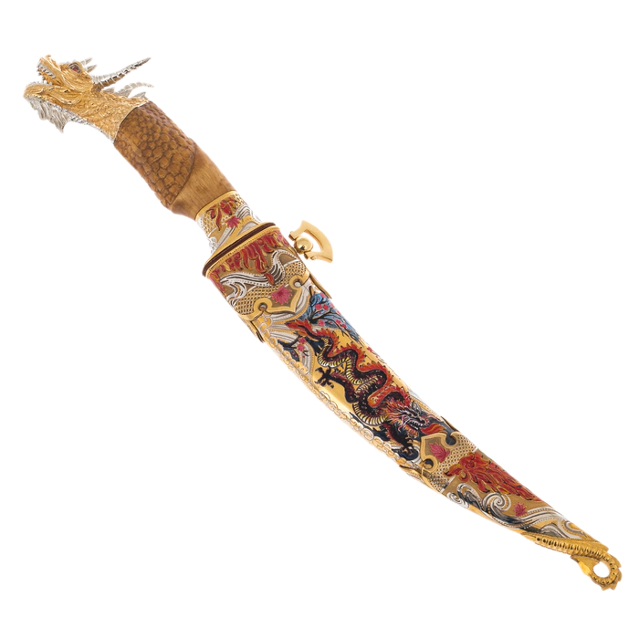 Gift knife made of Damascus steel "Sultan. The Eastern Dragon" Zlatoust