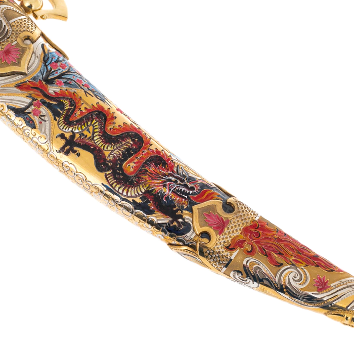 Gift knife made of Damascus steel "Sultan. The Eastern Dragon" Zlatoust