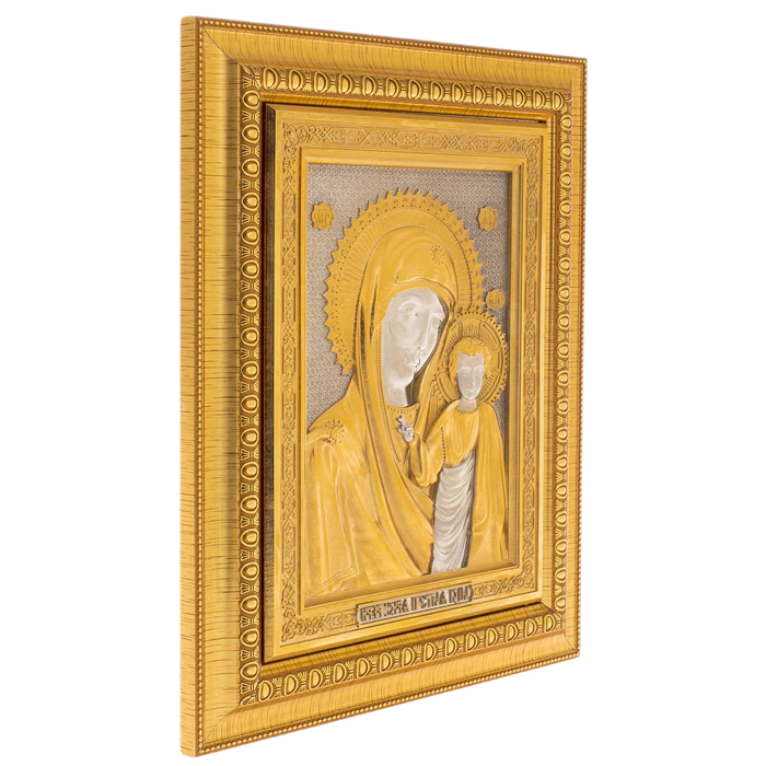 Icon in electroplating technique "Kazan Mother of God" Zlatoust