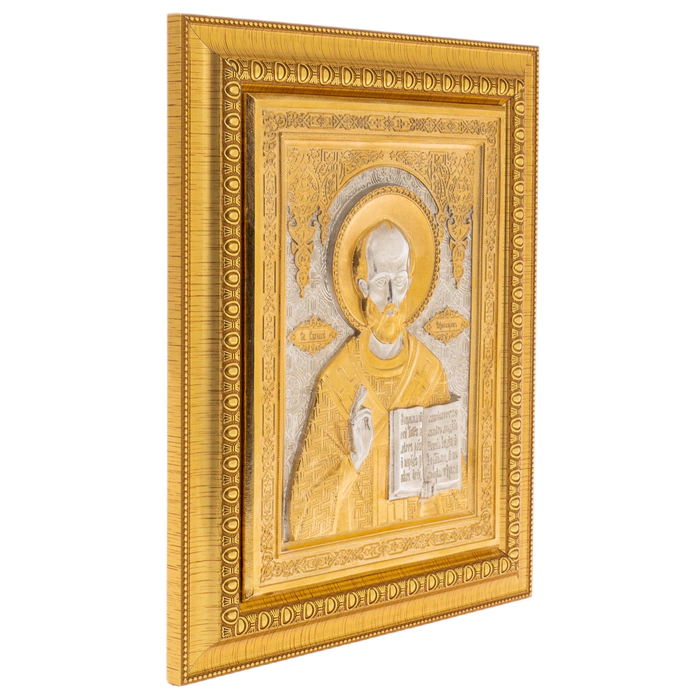 The icon in electroplating technique "Nicholas the Wonderworker" Chrysostom