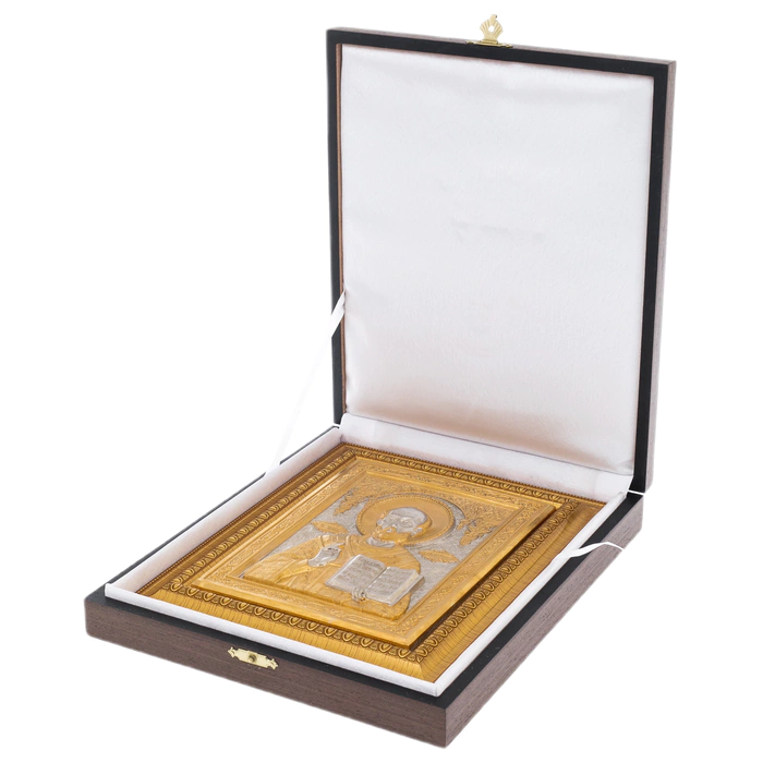 The icon in electroplating technique "Nicholas the Wonderworker" Chrysostom