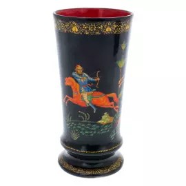 Набор подарочный "Охота" со шкатулкой и вазой, Кондаков П., Палех