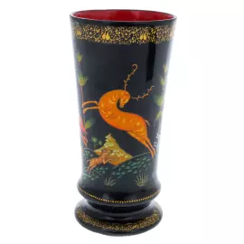 Набор подарочный "Охота" со шкатулкой и вазой, Кондаков П., Палех