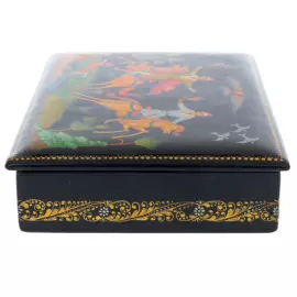 Набор подарочный "Охота" со шкатулкой и вазой, Кондаков П., Палех