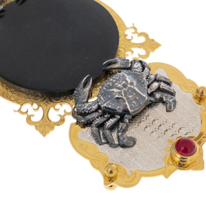 Caviar bowl on a stand "Crabs" Zlatoust