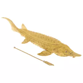 Caviar bowl "Sturgeon" with gilding