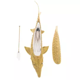 Caviar bowl "Sturgeon" with gilding