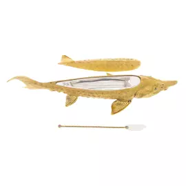 Caviar bowl "Sturgeon" with gilding