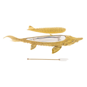 Caviar bowl "Sturgeon" with gilding