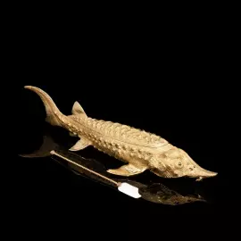 Caviar bowl "Sturgeon" with gilding