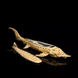 Caviar bowl "Sturgeon" with gilding