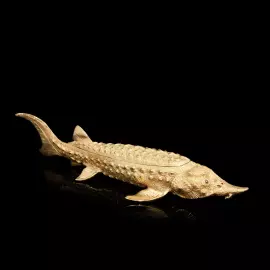 Caviar bowl "Sturgeon" with gilding
